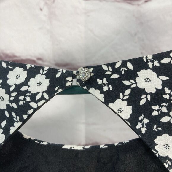Lauren Conrad Dress Womens Size 14 White Black Floral Sleeveless Fit And Flare - Picture 4 of 13